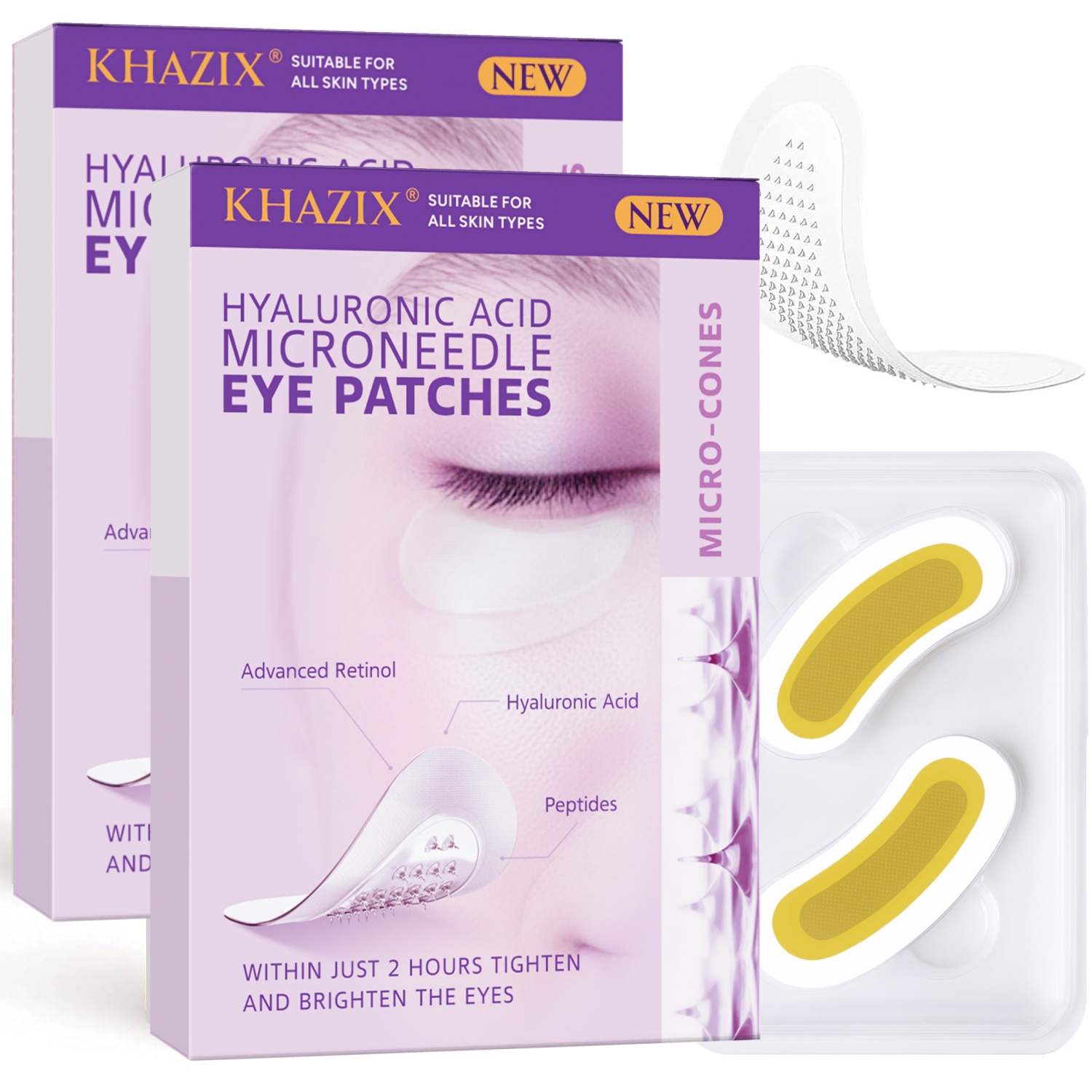 Skincare Moisturizer - Hyaluronsäure-Retinol-Mikronadel-Augenpads, straffende Peptide zur Hautreparatur, für